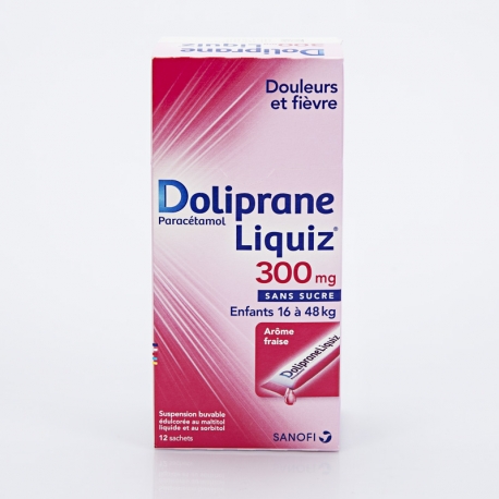 DOLIPRANE LIQUIZ 300mg 12 sachets  (Paracétamol)