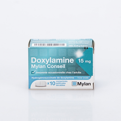 DOXYLAMINE 15mg Mylan Conseil 10 comprimés sécables (Doxylamine)