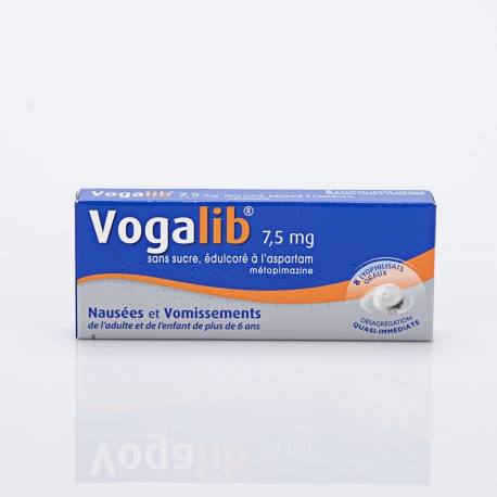 VOGALIB 7.5mg 8 lyoc sans sucre (Métopimazine)