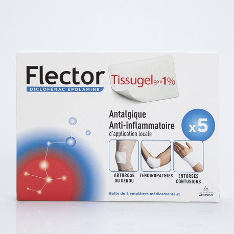 FLECTOR Tissugel 1% emplâtre médicamenteux x5 (Diclofénac)