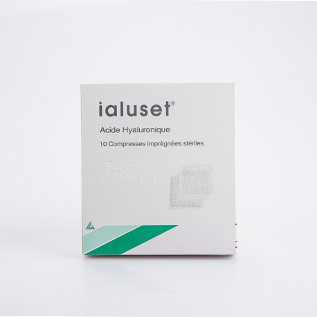 IALUSET Compresses imprégnées stériles x10 (acide hyaluronique)