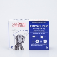 CLEMENT THEKAN Fiprokil Duo Pour Chiens de 40 à 60 kg 4 Pipettes