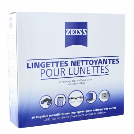 ZEISS Lingettes Nettoyantes pour Lunettes 30 Lingettes
