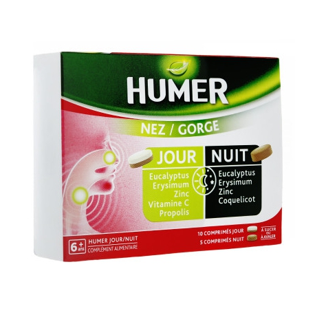 HUMER Nez/Gorge Jour et Nuit  15 Comprimés