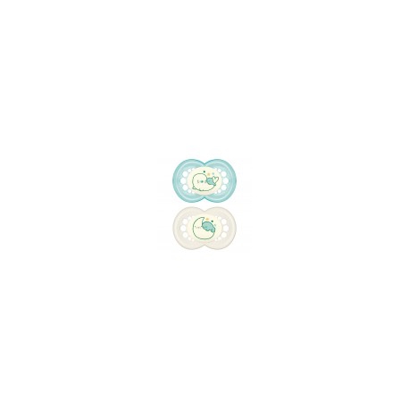MAM Sucette Nuit Silicone + mois Garçon lot de 2