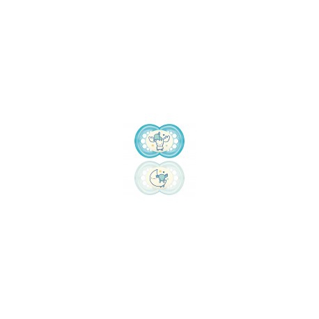 MAM Sucette Nuit Silicone + mois Garçon lot de 2