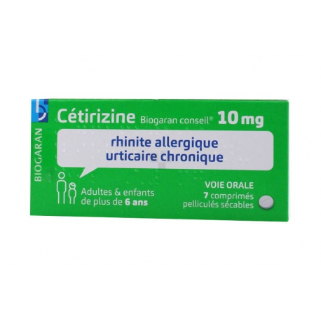 CETIRIZINE Biogaran 10 mg  (cétirizine) 7 comprimés