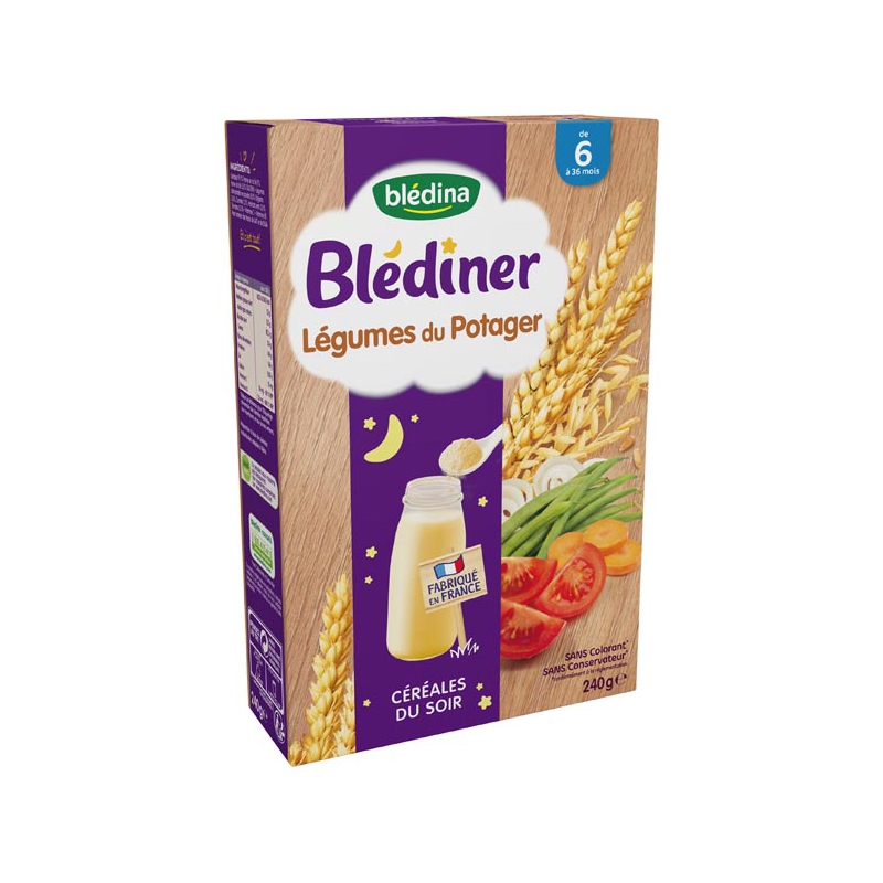 Blédina Blédiner Légumes du Potager Céréales du soir de 6 à 36 mois 240 g 