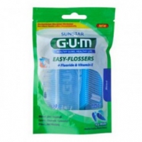 GUM Fil Dentaire Easy-Flossers 30 Porte-fils Menthe Fraîche