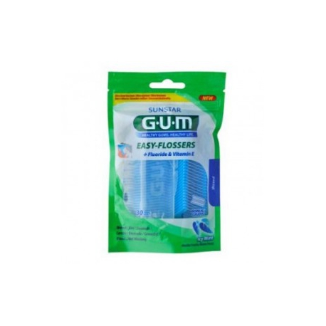 GUM Fil Dentaire Easy-Flossers 30 Porte-fils Menthe Fraîche