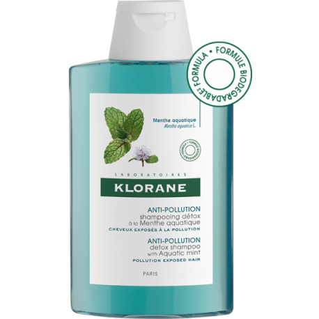 KLORANE Shampooing Anti-pollution détox à la Menthe aquatique 200 ml