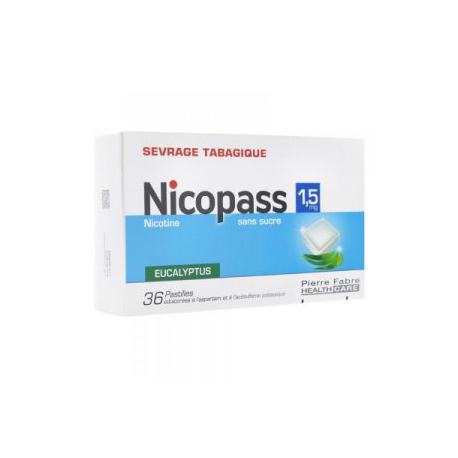 NICOPASS 1,5 mg (nicotine) Eucalyptus 96 Pastilles