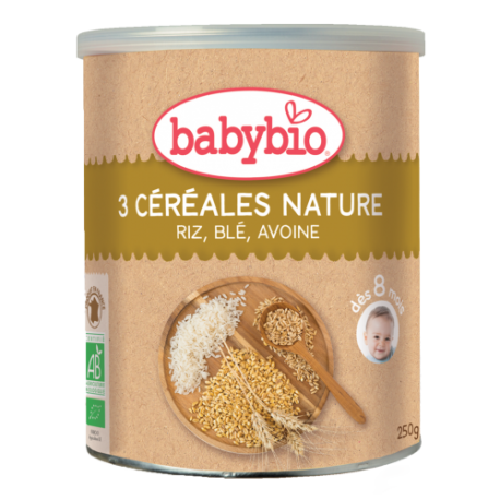 Babybio 3 Céréales Nature dès 8 mois 250g