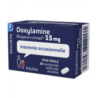 DOXYLAMINE 15MG Biogaran Conseil 10 comprimés sécable (Doxylamine)