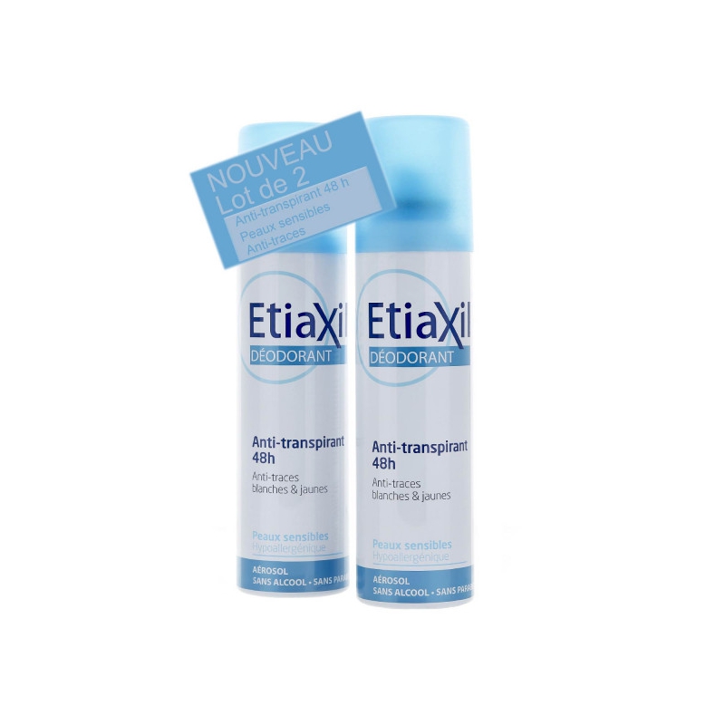 ETIAXIL Déodorant Spray Antitranspirant 48h 2x150 ml Monarmoirea