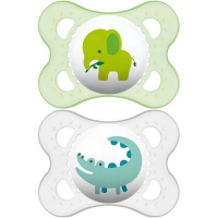 MAM Sucette Silicone 0-6 mois Animaux Vert lot de 2