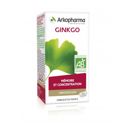 Arkogélules Ginkgo Bio Mémoire et Concentration 45 gélules