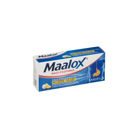 MAALOX Maux d'Estomac 40 comprimés Goût Citron