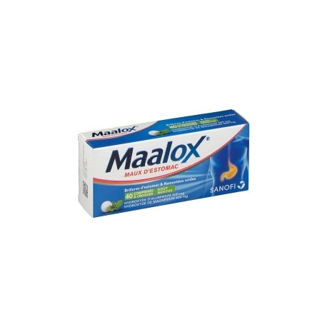 MAALOX Maux d'Estomac 40 comprimés Goût Citron