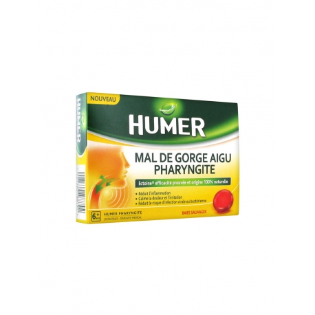 HUMER Mal de Gorge Aigu et Pharyngite Miel Citron 20 Pastilles