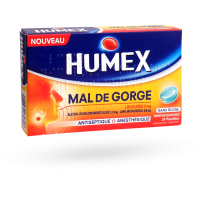 Humex Mal de Gorge (Lidocaïne 2 mg) Menthe Glaciale S/S 24 Pastilles