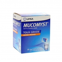 Mucomyst 200 mg 18 Sachets (Acétylcystéine).