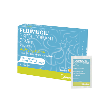 Fluimucil Expectorant (Acétylcystéine) 600 ml 10 Sachets