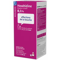 HEXETIDINE Bain de de Bouche Biogaran 200 ml  (Hexetidine 0.1%)