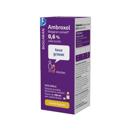 AMBROXOL Sirop 0.6% S/S Toux Grasse 100 ml