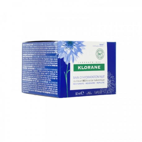 Klorane Bain Hydratation Nuit au Bleuet Bio et Acide Hyaluronique 50 ml