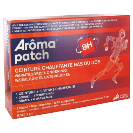 AROMA Ceinture Chauffante Bas du Dos 9 5 x 13 cm 6 patchs 1 ceinture Mon armoire a pharmacie