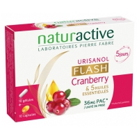 Naturactive Urisanol Flash Cranberry et 5 Huiles Essentiels Cure de 5 Jours