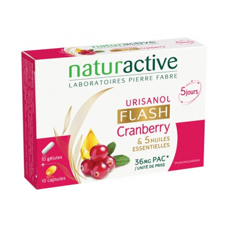 Naturactive Urisanol Flash Cranberry et 5 Huiles Essentiels Cure de 5 Jours