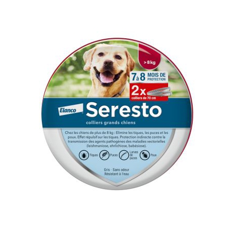 BAYER Seresto Collier Anti-parasitaire Pour Grands Chiens de plus de 8 kg