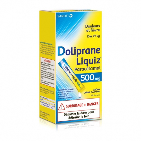DOLIPRANE LIQUIZ 500 MG 12 Sachets (Paracétamol)