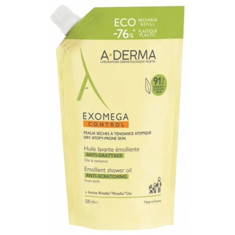 A-DERMA Exomega Control Huile lavante émolliente Anti-grattage 500 ml