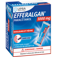 EFFERALGAN 1000 mg Arôme Fruits rouges 10 sachets  (Paracétamol)