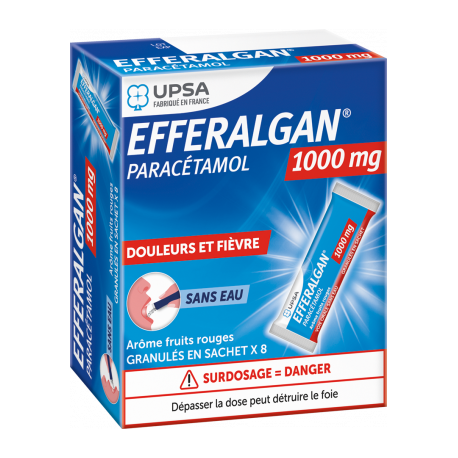 EFFERALGAN  500mg Vanille-fraise 10 sachets  (Paracétamol)