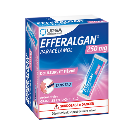 EFFERALGAN  250mg Vanille-fraise 10 sachets  (Paracétamol)