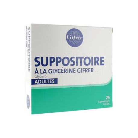 GLYCERINE Suppos Gifrer bte 25 Adulte (Glycérol)