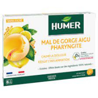 HUMER Mal de Gorge Aigu et Pharyngite Miel Citron 20 Pastilles