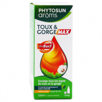 Phytosun Aroms Toux et Gorge Max Effet 8 en 1 Sirop 120 ml