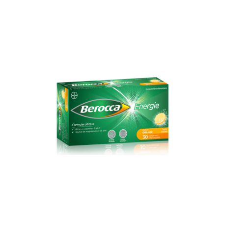 BEROCCA 30 cp eff  (Vit B1,B2,B6,B3,B5,H,B9,C,Carbonate de calcium,Mg,Zn)