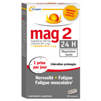 Mag 2 24 heures Magnésium marin/Vitamine B6 LP 45 cps