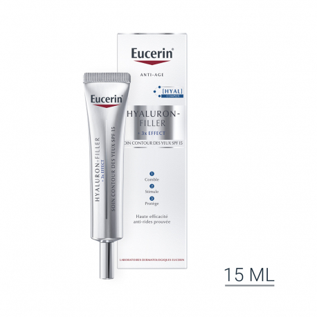 Eucerin Hyaluron-Filler+ 3x Effect Soin Contour des Yeux SPF 15 15 ml