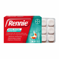 RENNIE Menthe 36 cp sans sucre (Carbonate de calcium,magnésium)