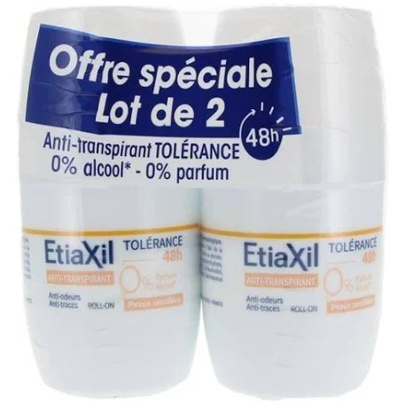 ETIAXIL Anti-Transpirant Tolérance Roll-on 2x50 ml