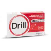 DRILL Pastille à Sucer Miel Citron S/S  Chlorhexidiine et Tétracaïne 24 Pastilles
