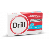 DRILL Pastille à Sucer Miel Citron S/S  Chlorhexidiine et Tétracaïne 24 Pastilles