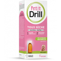 Petit Drill Sirop Toux Sèche Fraise Sans Sucre 125 ml